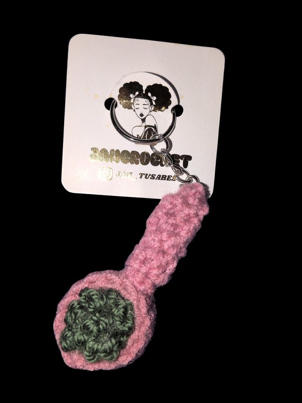 💖NEW💖 Handmade Pink Crochet 🌿 Key Chain